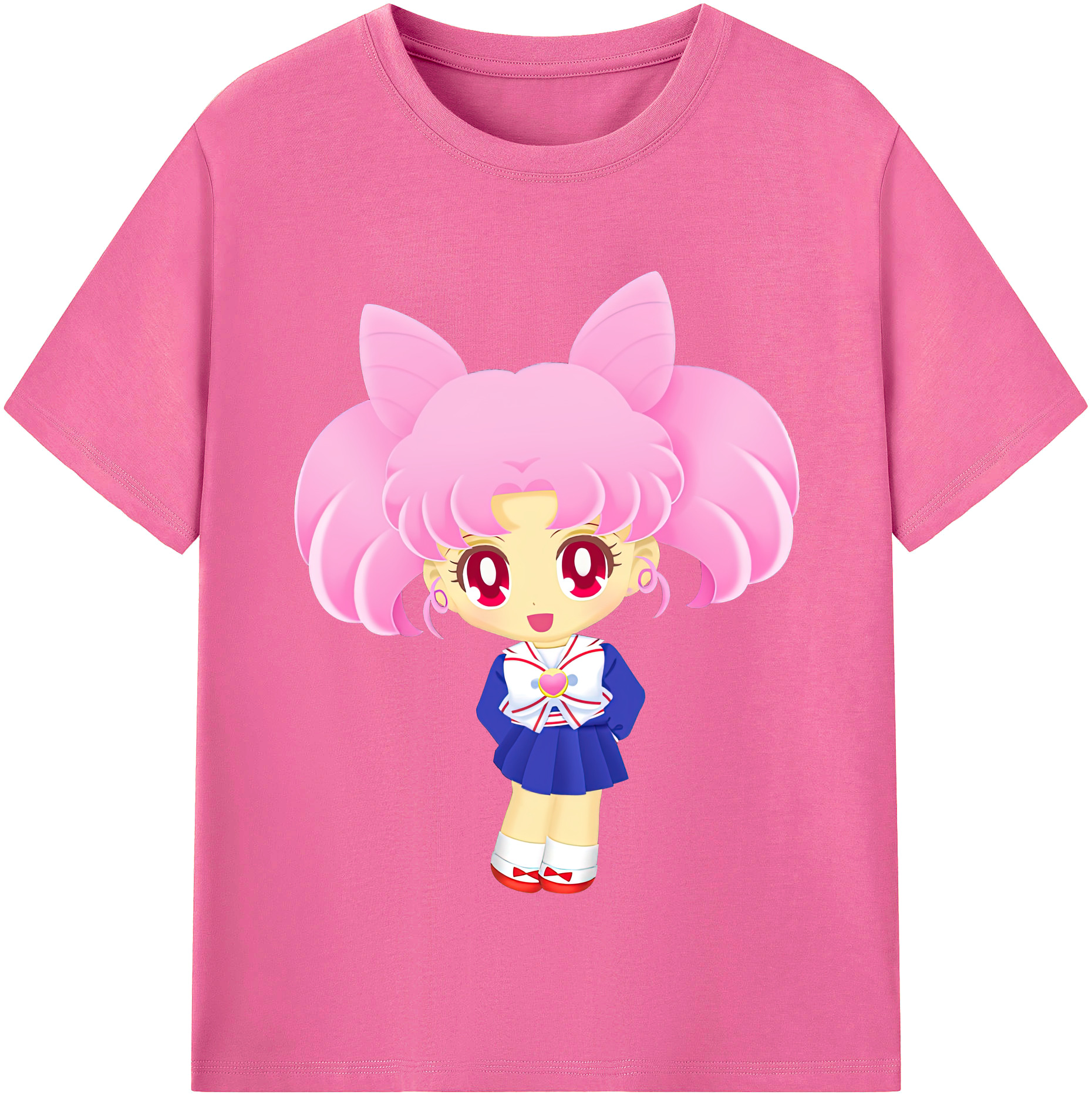 （画像用） 美少女戦士セーラームーン ちびうさ Sailor Moon Chibiusa Tsukino Usagi Small Lady Serenity レディースカジュアルプリントTシャツ（綿100％）
